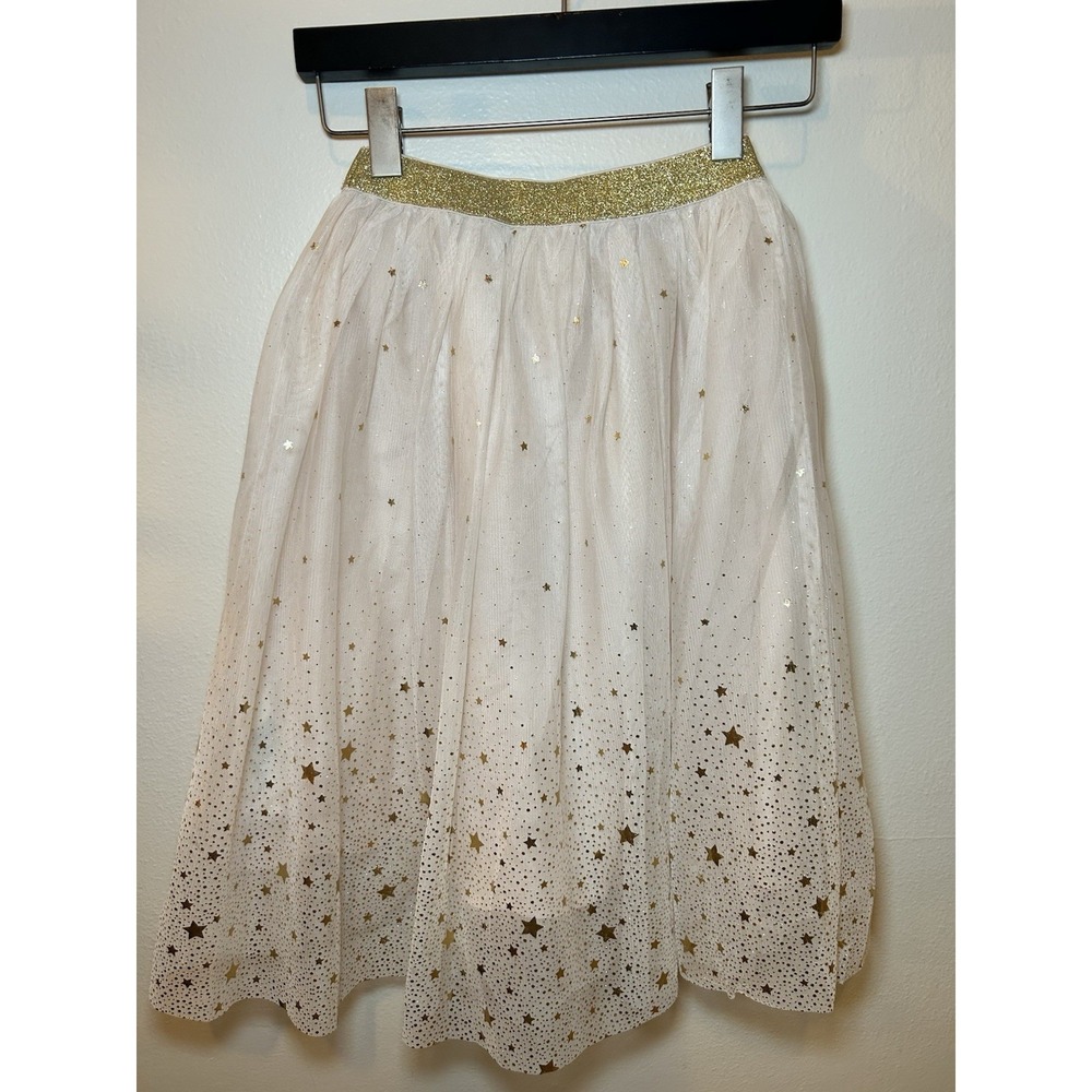 Mini Boden Cream Tulle‎ Metallic Ombre Skirt Size 8-9